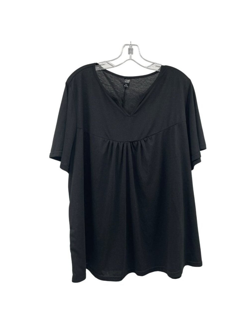 Emery Rose Womens Top Short Sleeve Black Semi Sheer Size 5XL